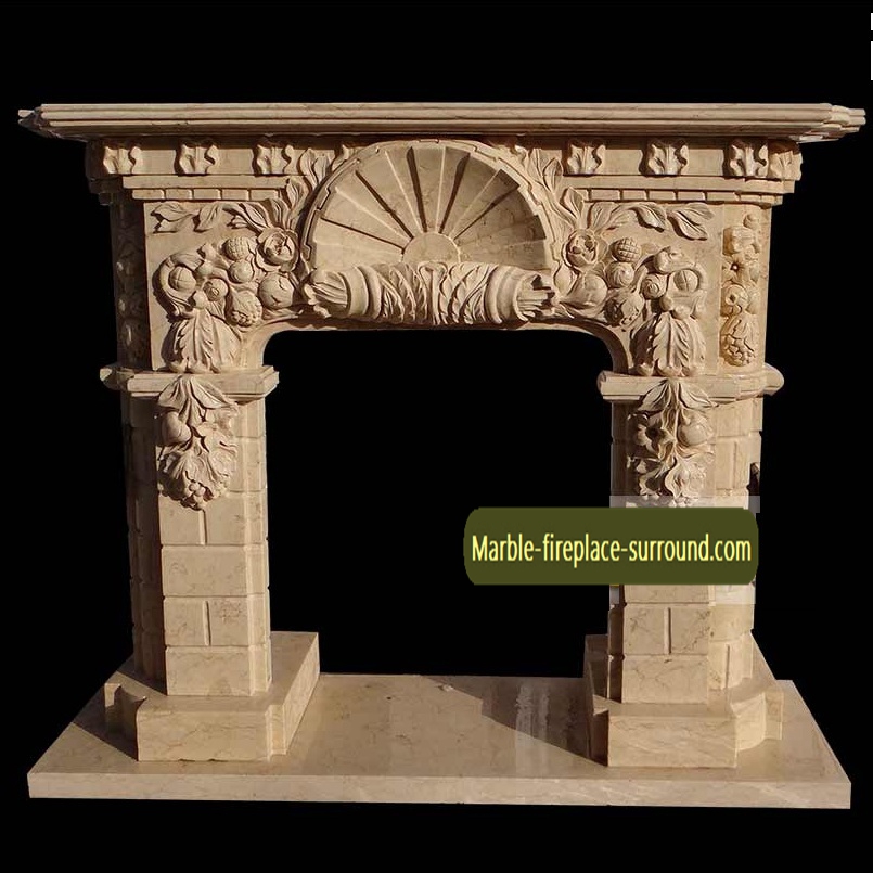 shell carving marble mantels