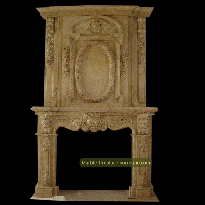 baroque marble fireplace over mantel
